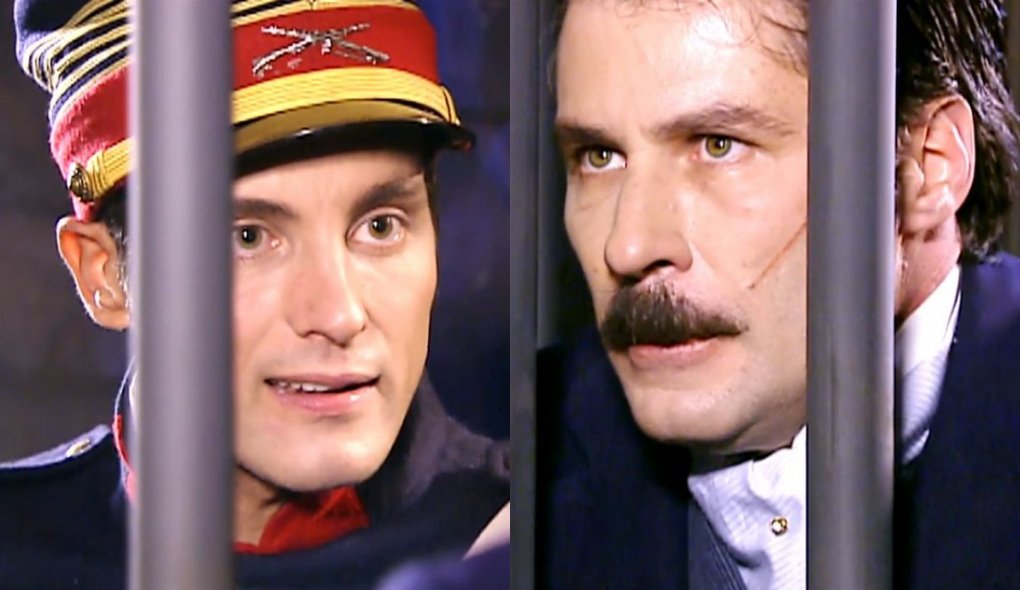 Aloísio (Rodrigo Zanardi) e Leôncio (Leopoldo Pacheco) de A Escrava Isaura
