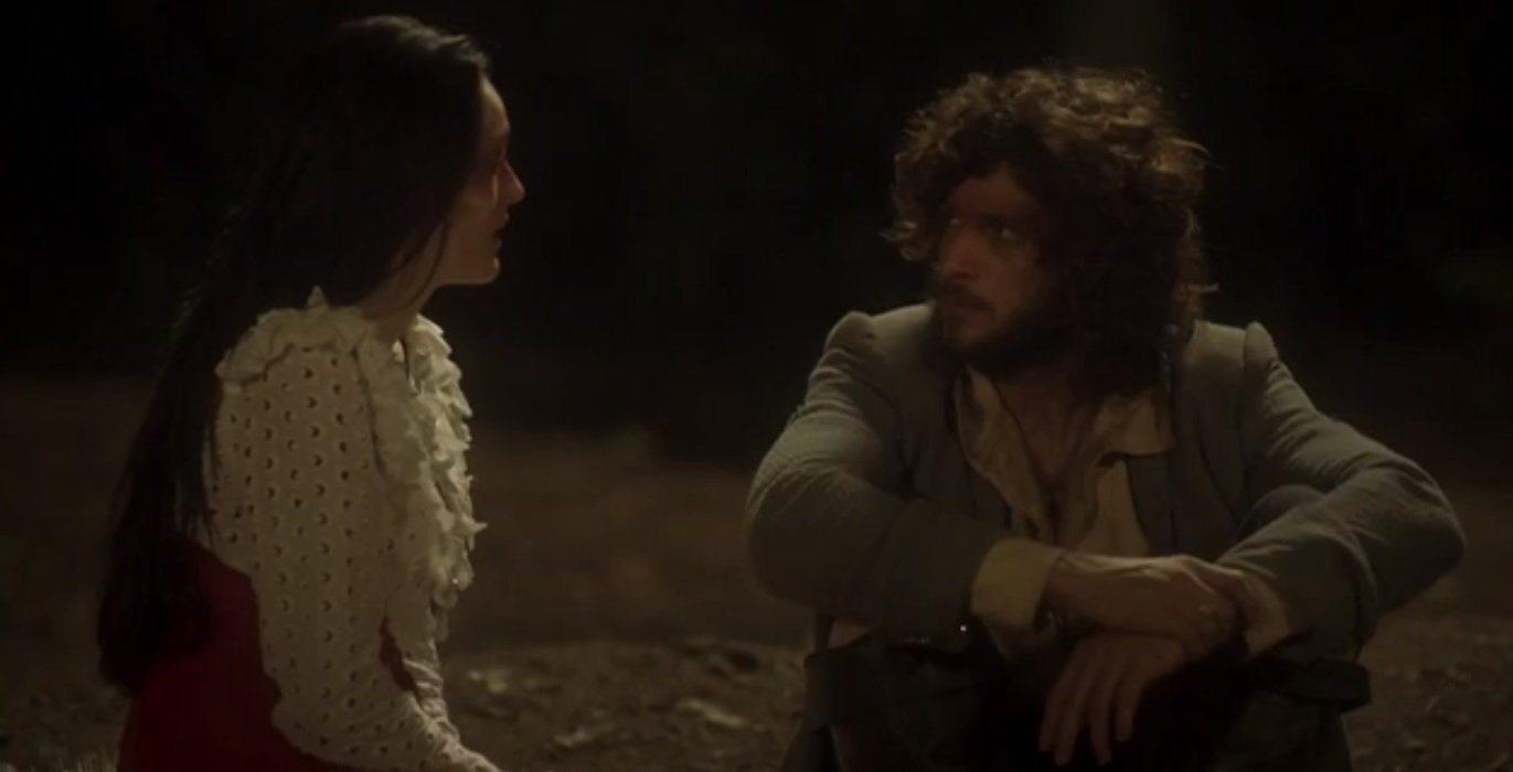 Anna (Isabelle Drummond) e Joaquim (Chay Suede) de Novo Mundo