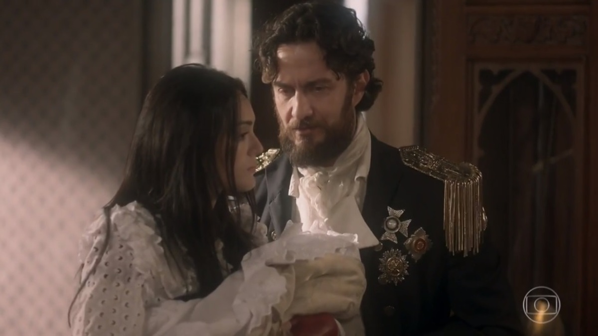 Anna (Isabelle Drummond) e Thomas (Gabriel Braga Nunes) de Novo Mundo