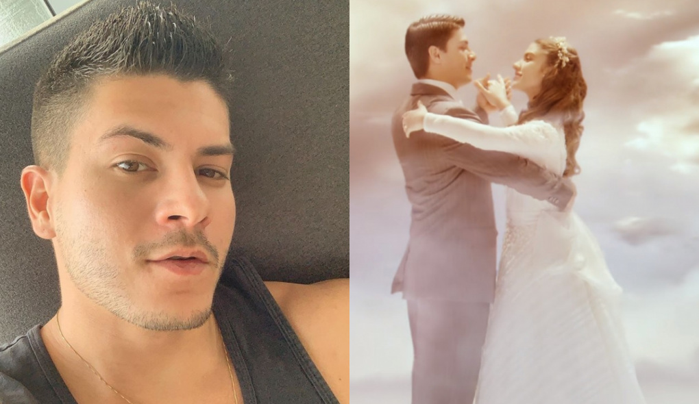 Arthur Aguiar atualmente e em cena de Êta Mundo Bom!