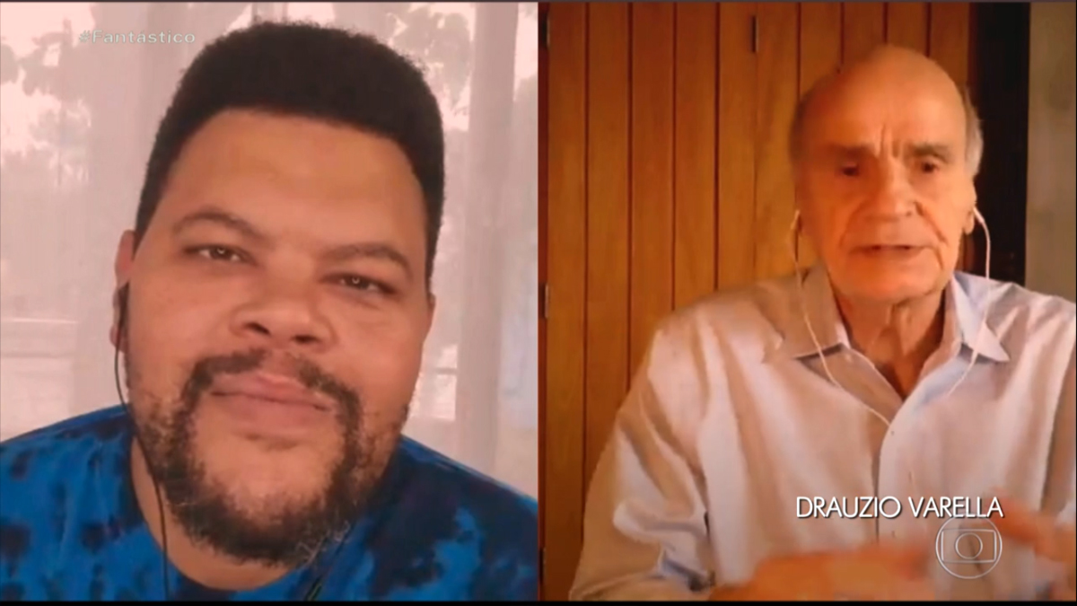 Babu Santana e Drauzio Varella no Fantástico