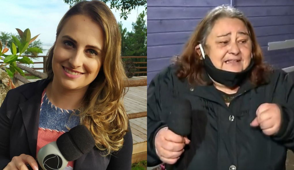 Daiane Dalle Tese, repórter do Cidade Alerta do Rio Grande do Sul, e entrevistada