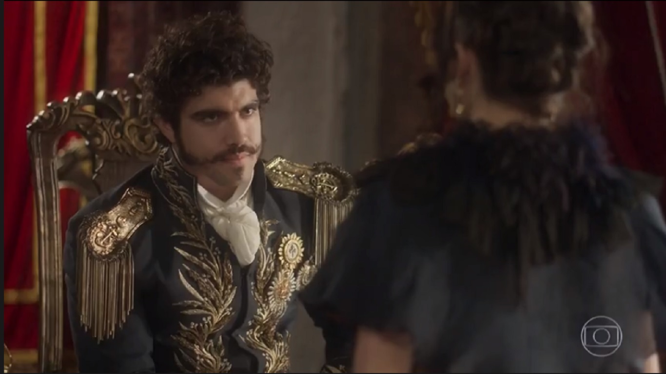 Dom Pedro (Caio Castro) e Domitila (Ágatha Moreira) em Novo Mundo