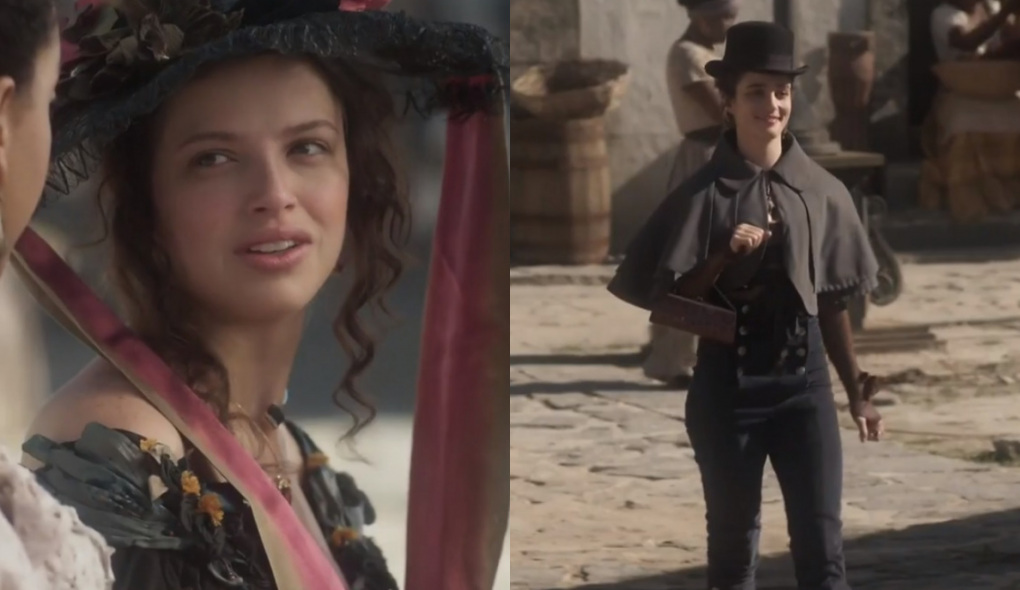 Domitila (Agatha Moreira) e Isaura (Priscila Steinman) de Novo Mundo