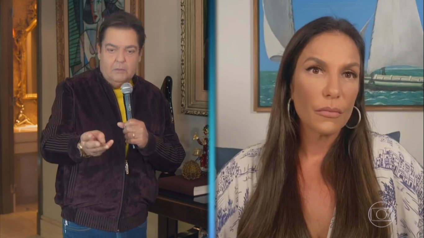 Faustão entrevista Ivete Sangalo neste domingo (21) (Reprodução: Globoplay)