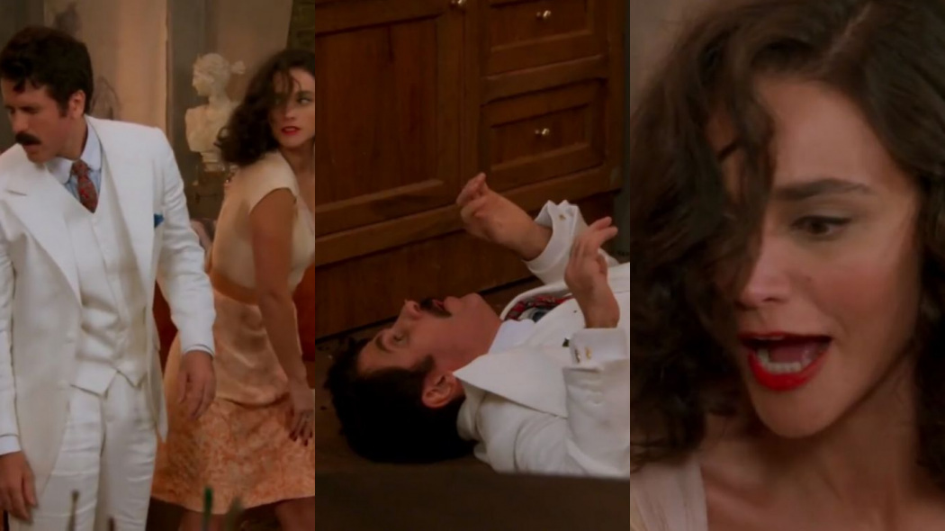 Ernesto (Eriberto Leão) e Filomena (Débora Nascimento) de Êta Mundo Bom!