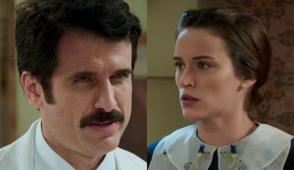 Ernesto (Eriberto Leão) e Maria (Bianca Bin) de Êta Mundo Bom!