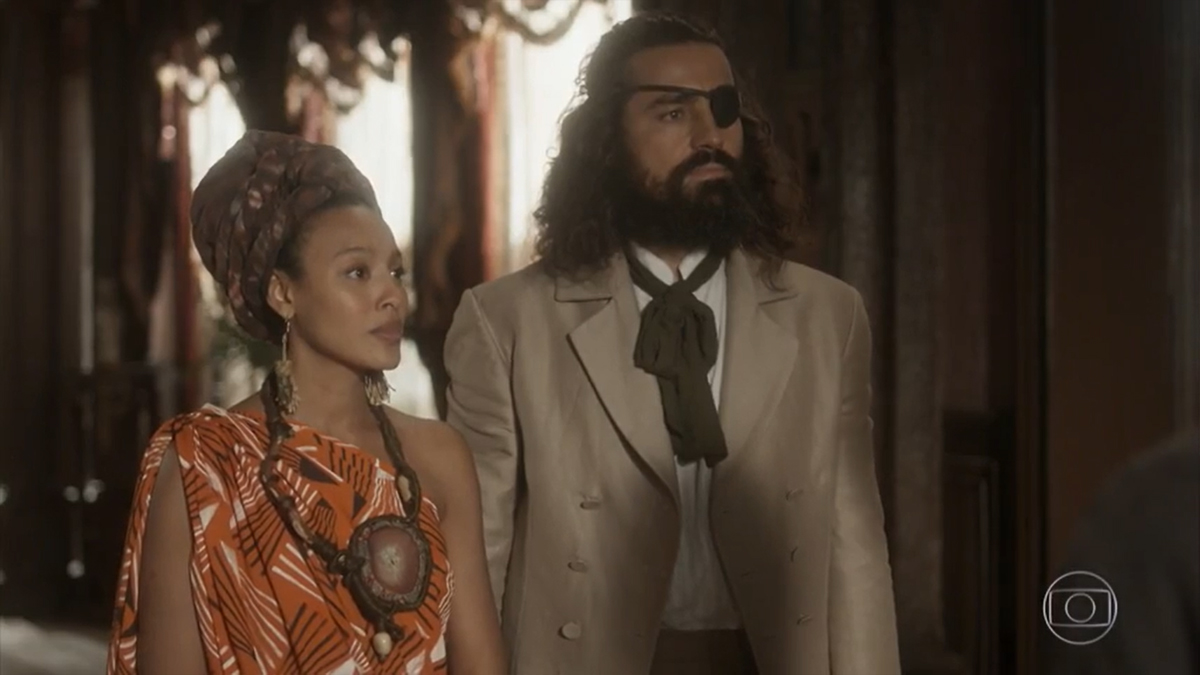 Ferdinado (Ricardo Pereira) e Diara (Sheron Menezzes) em Novo Mundo