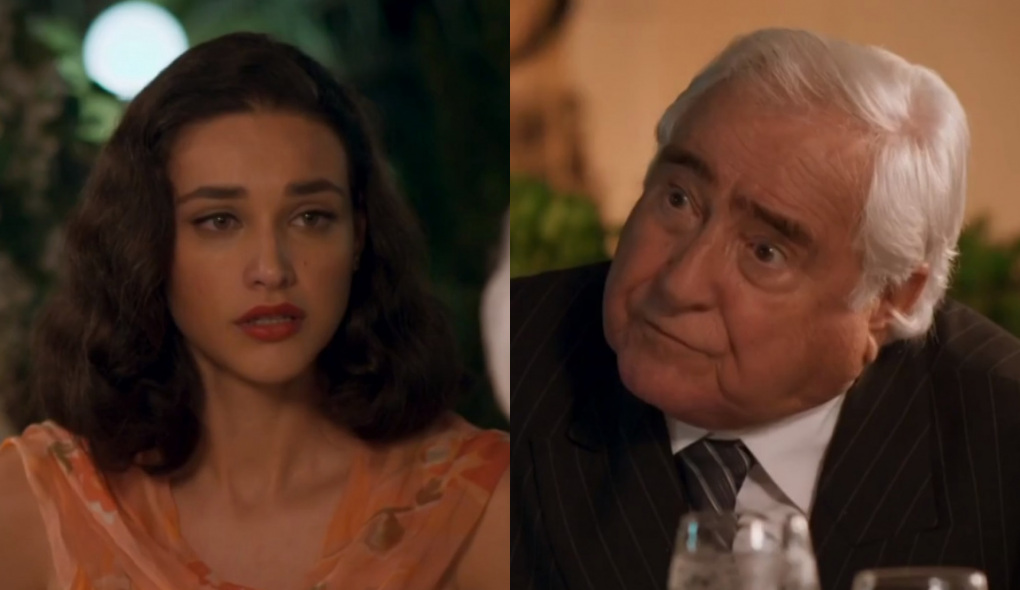 Filomena (Débora Nascimento) e Fragoso (Luis Gustavo) de Êta Mundo Bom!