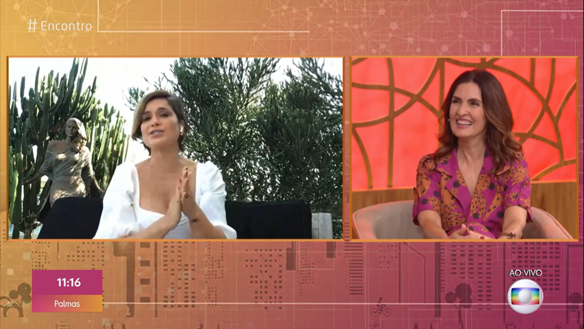 Flávia Alessandra e Fátima Bernardes no Encontro