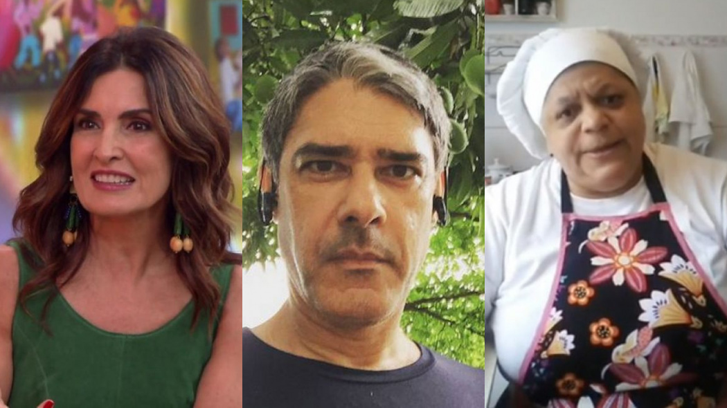 Fátima Bernardes, William Bonner e Léa Silva