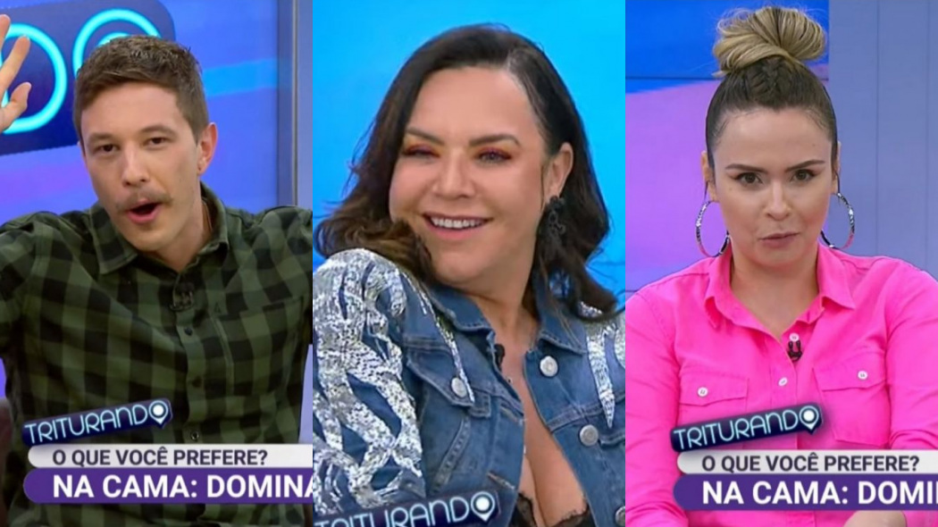 Gabriel Cartolano, Flor Fernandez e Ana Paula Renault no Triturando