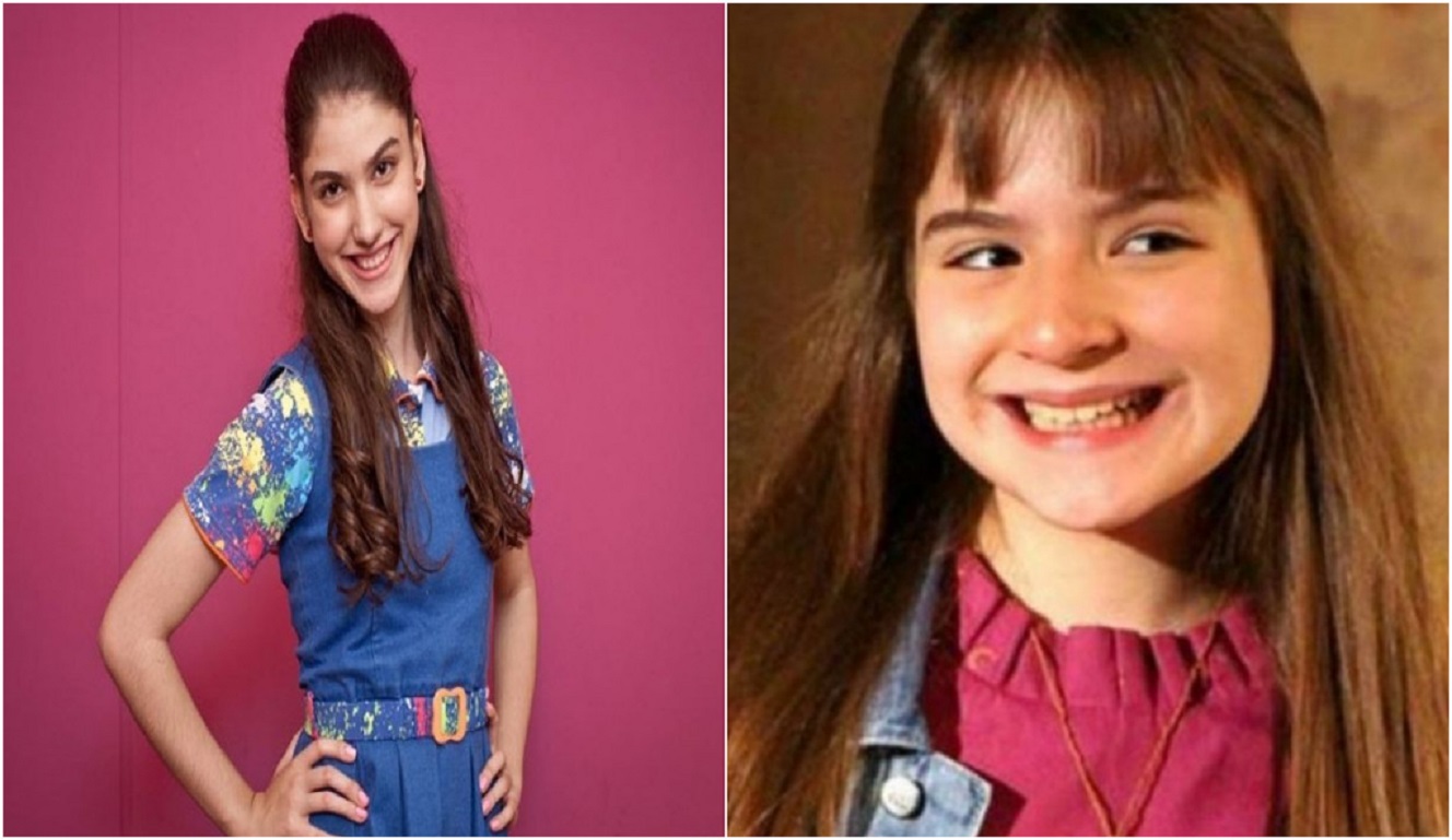 Giovana Grigio em Chiquititas e Sophia Valverde em As Aventuras de Poliana