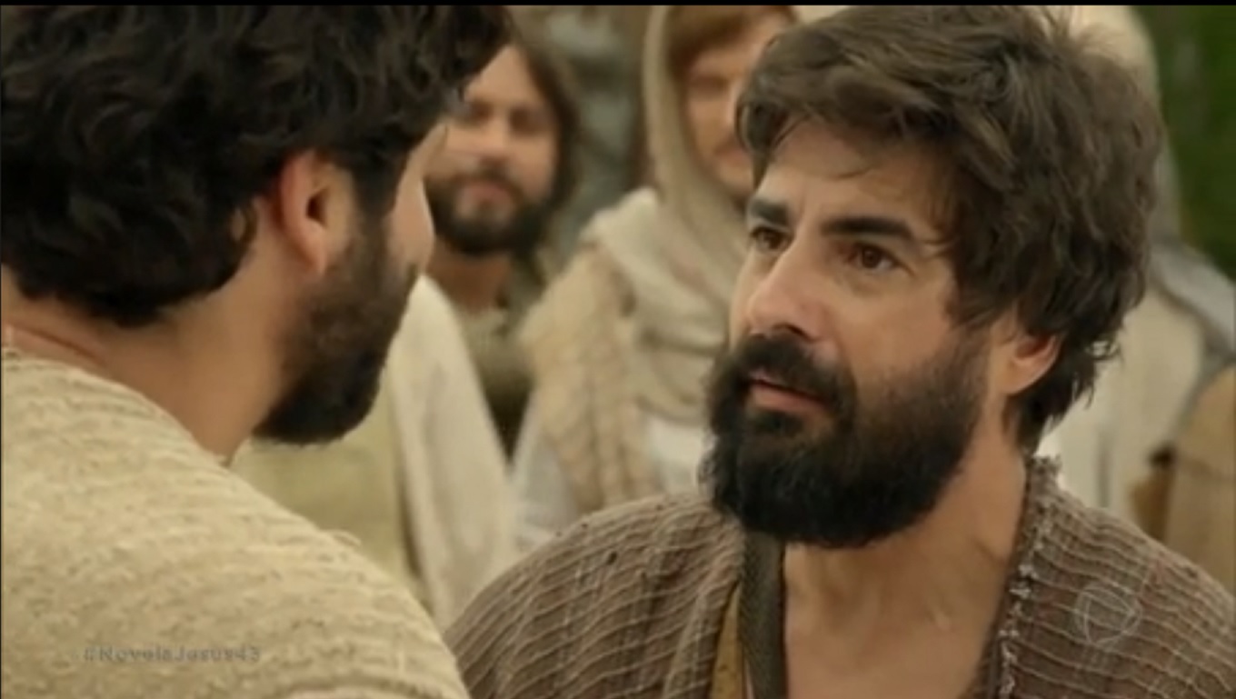 Jesus (Dudu Azevedo) e Tomé (Gustavo Rodrigues) em Jesus