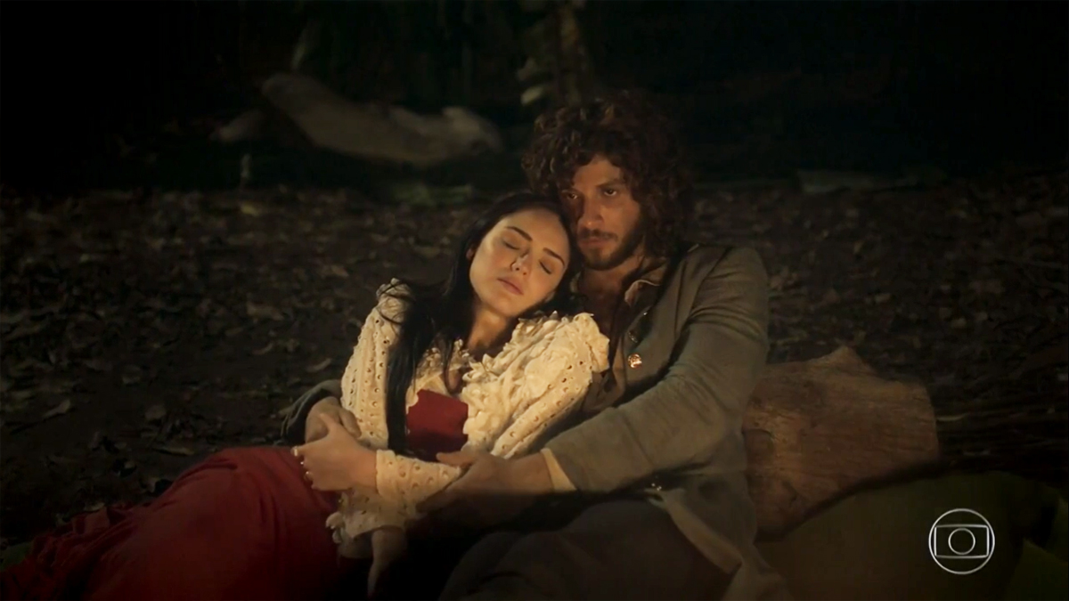 Joaquim (Chay Suede) e Anna (Isabelle Drummond) em Novo Mundo