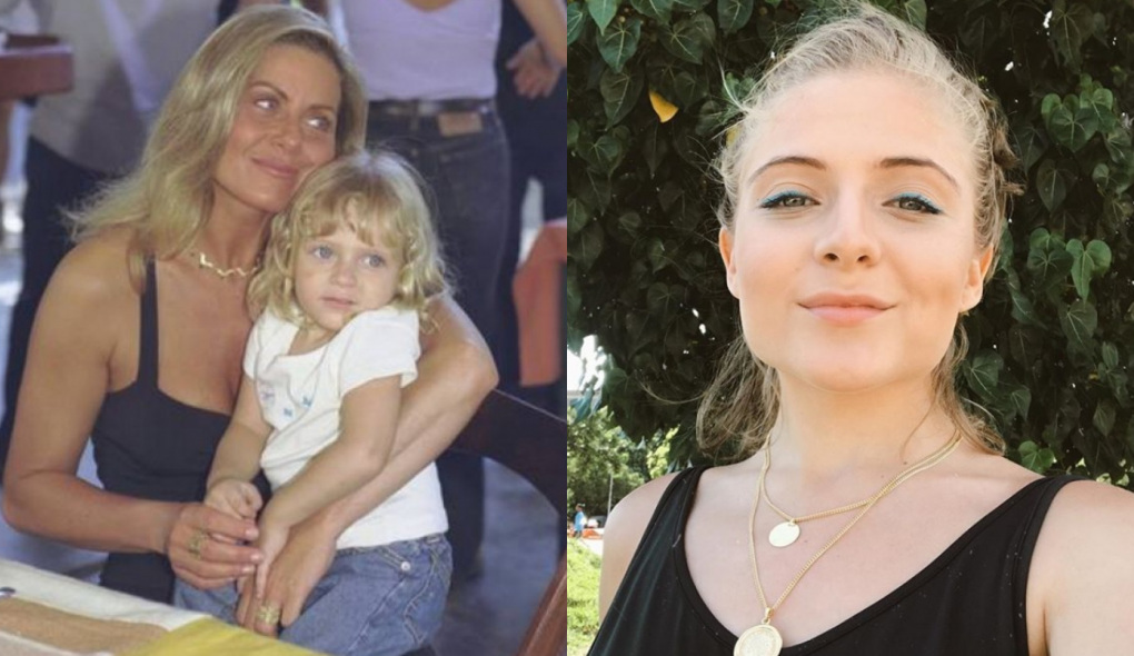 Júlia Maggessi com Vera Fischer na época de Laços de Família e atualmente