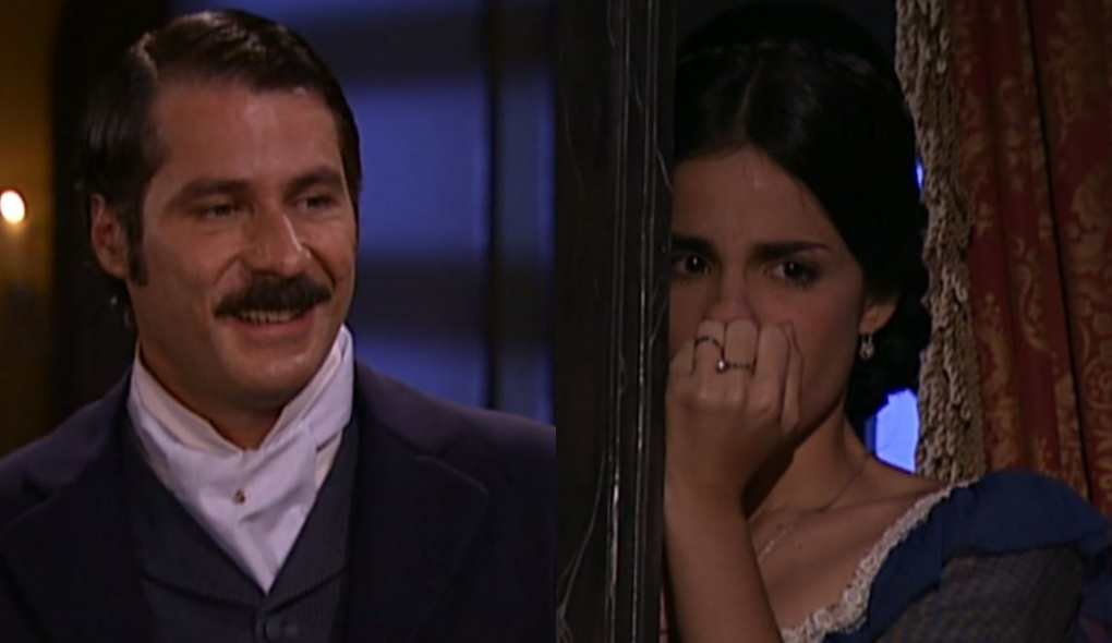 Leôncio (Leopoldo Pacheco) e Malvina (Maria Ribeiro) de A Escrava Isaura