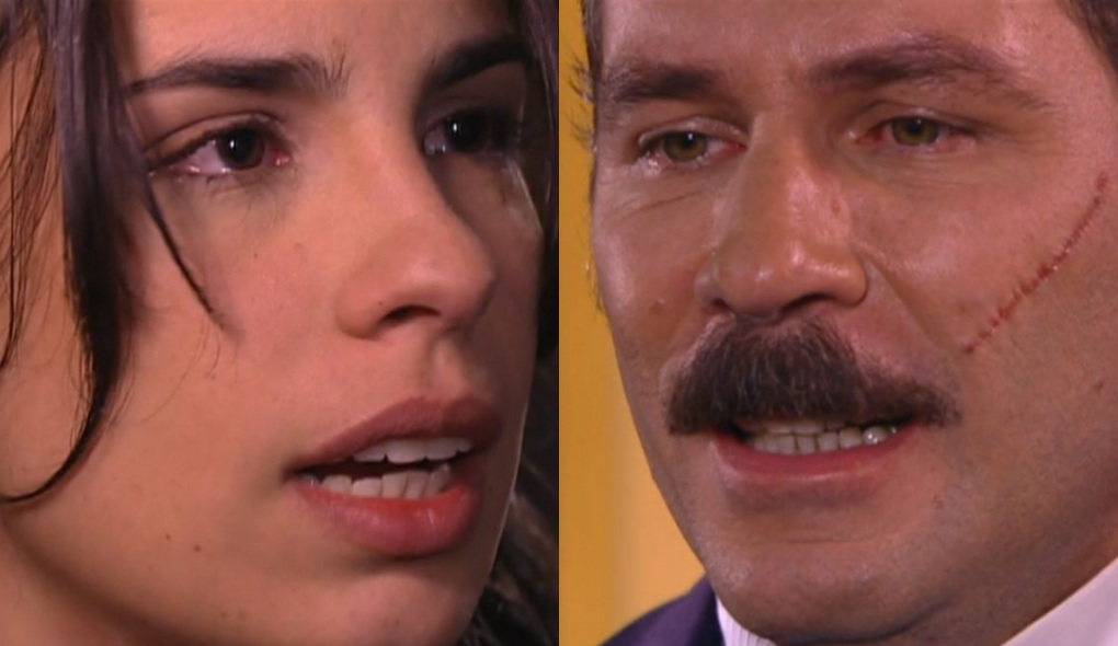Malvina (Maria Ribeiro) e Leôncio (Leopoldo Pacheco) de A Escrava Isaura
