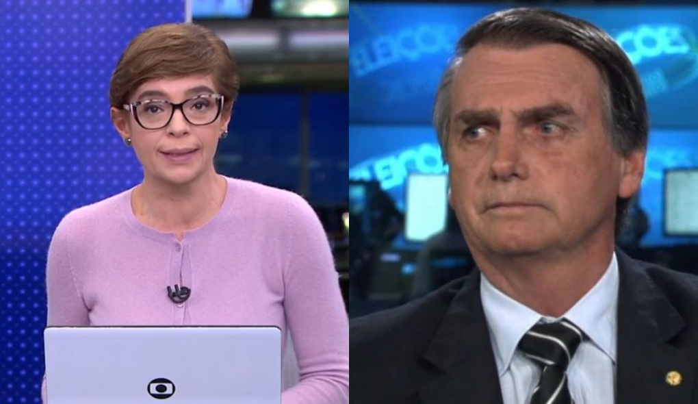 Renata Lo Prete no Jornal da Globo e Jair Bolsonaro
