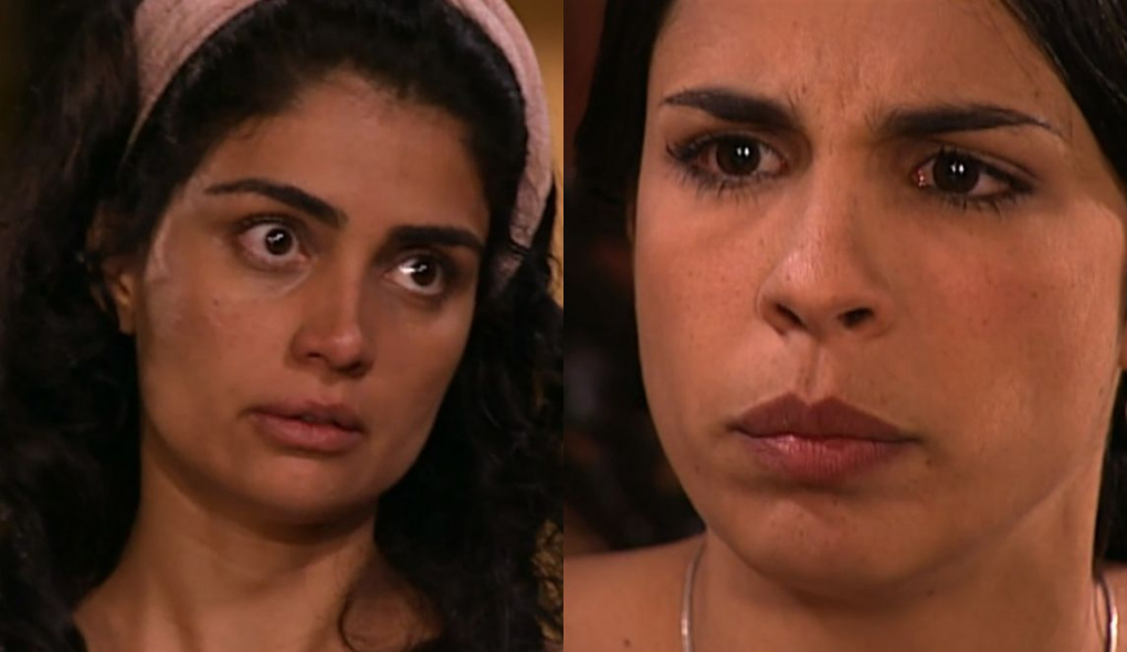 Rosa (Patrícia França) e Malvina (Maria Ribeiro) de A Escrava Isaura