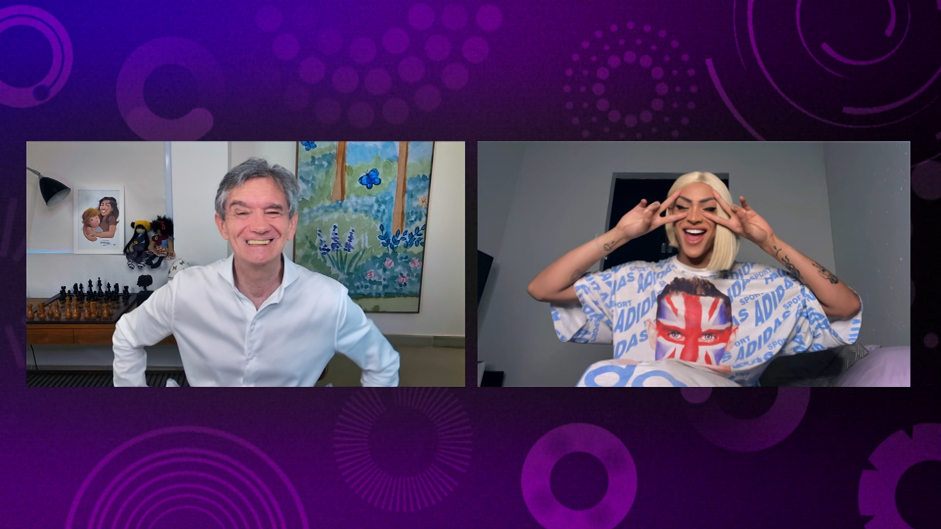 Serginho Groisman e Pabllo Vittar no Altas Horas