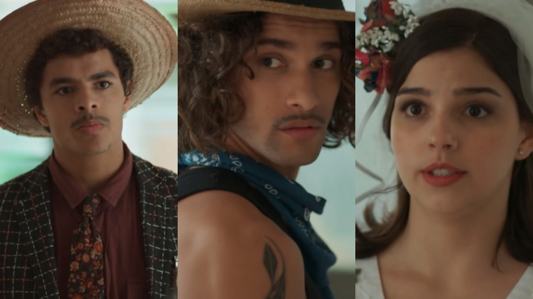 Tato (Matheus Abreu), Deco (Pablo Morais) e Keyla (Gabriela Medvedovski) de Malhação - Viva a Diferença