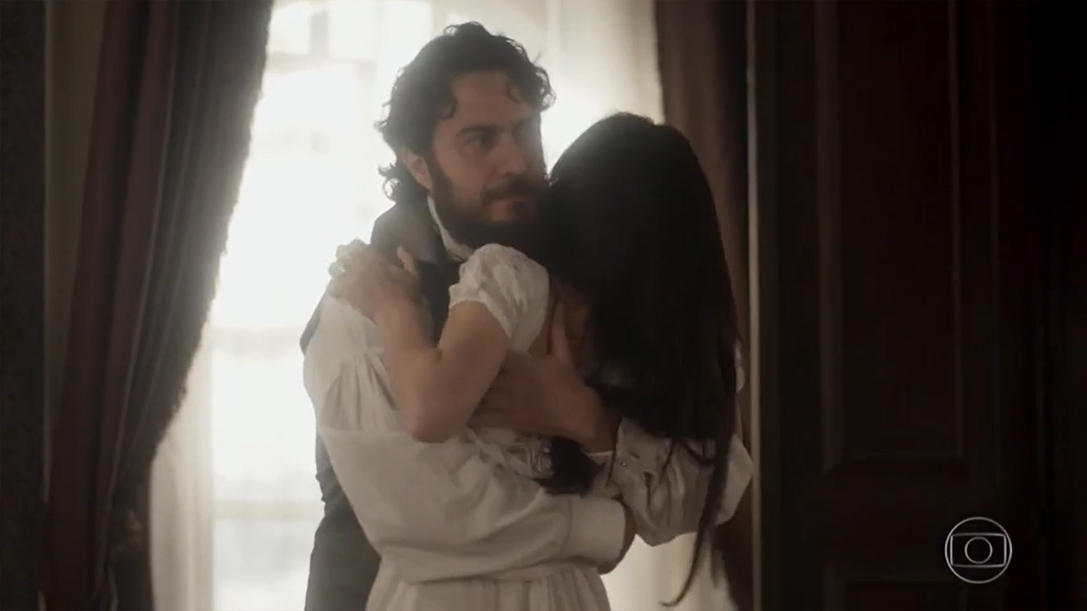 Thomas (Gabriel Braga Nunes) e Anna (Isabelle Drummond) em Novo Mundo