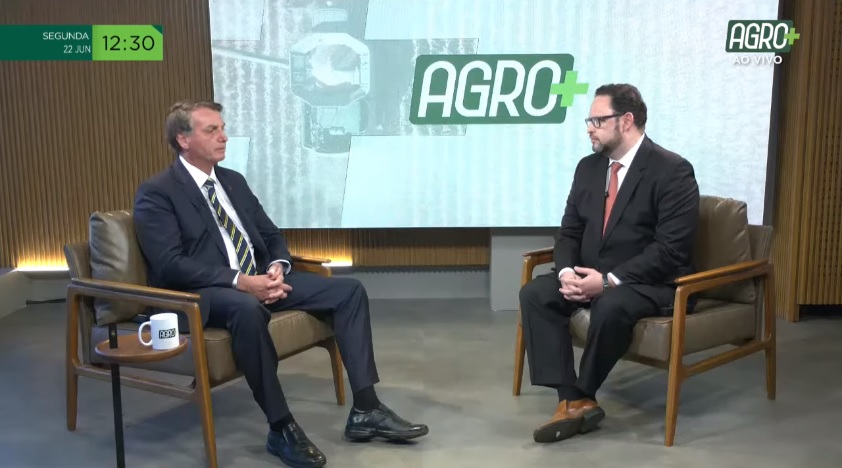 Jair Bolsonaro e Eduardo Castro na estreia do Agromais