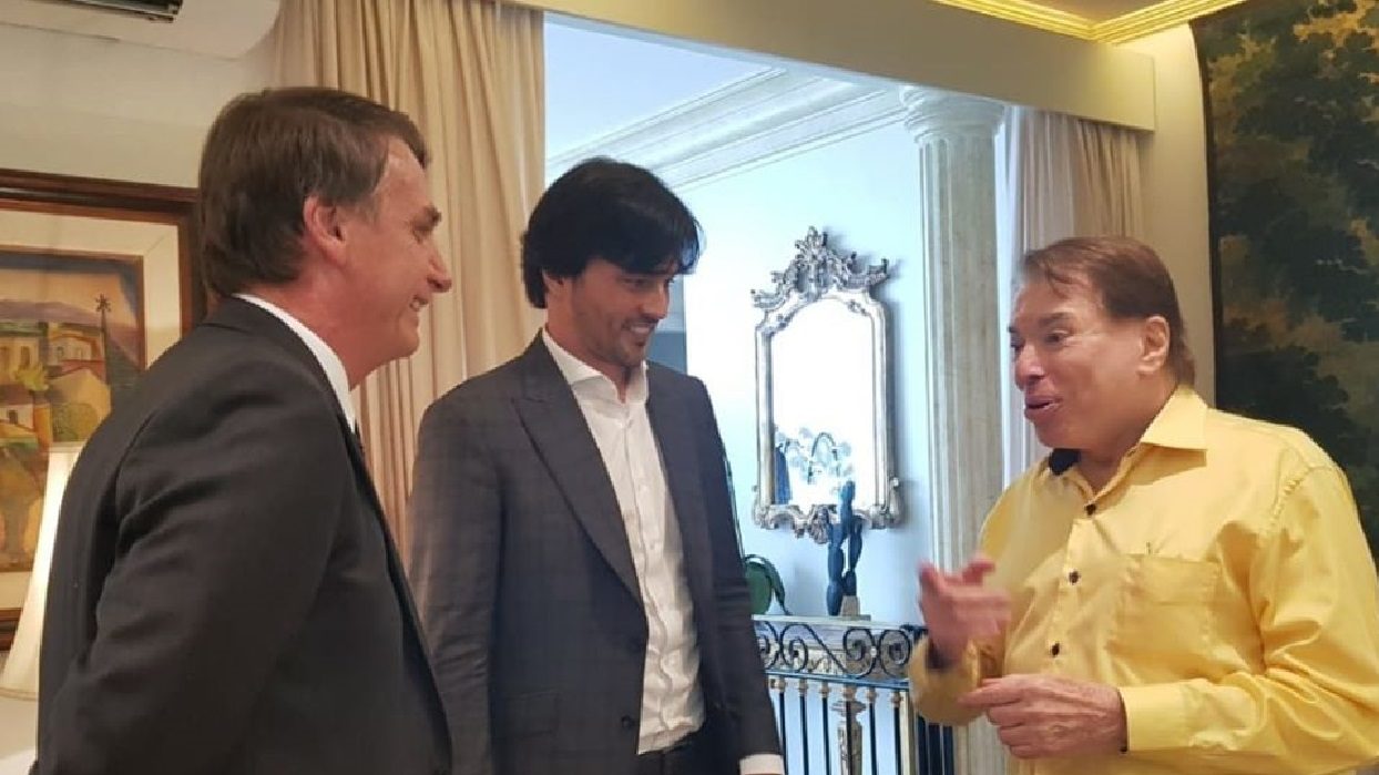 Jair Bolsonaro, Fábio Faria e Silvio Santos (Reprodução / Facebook)