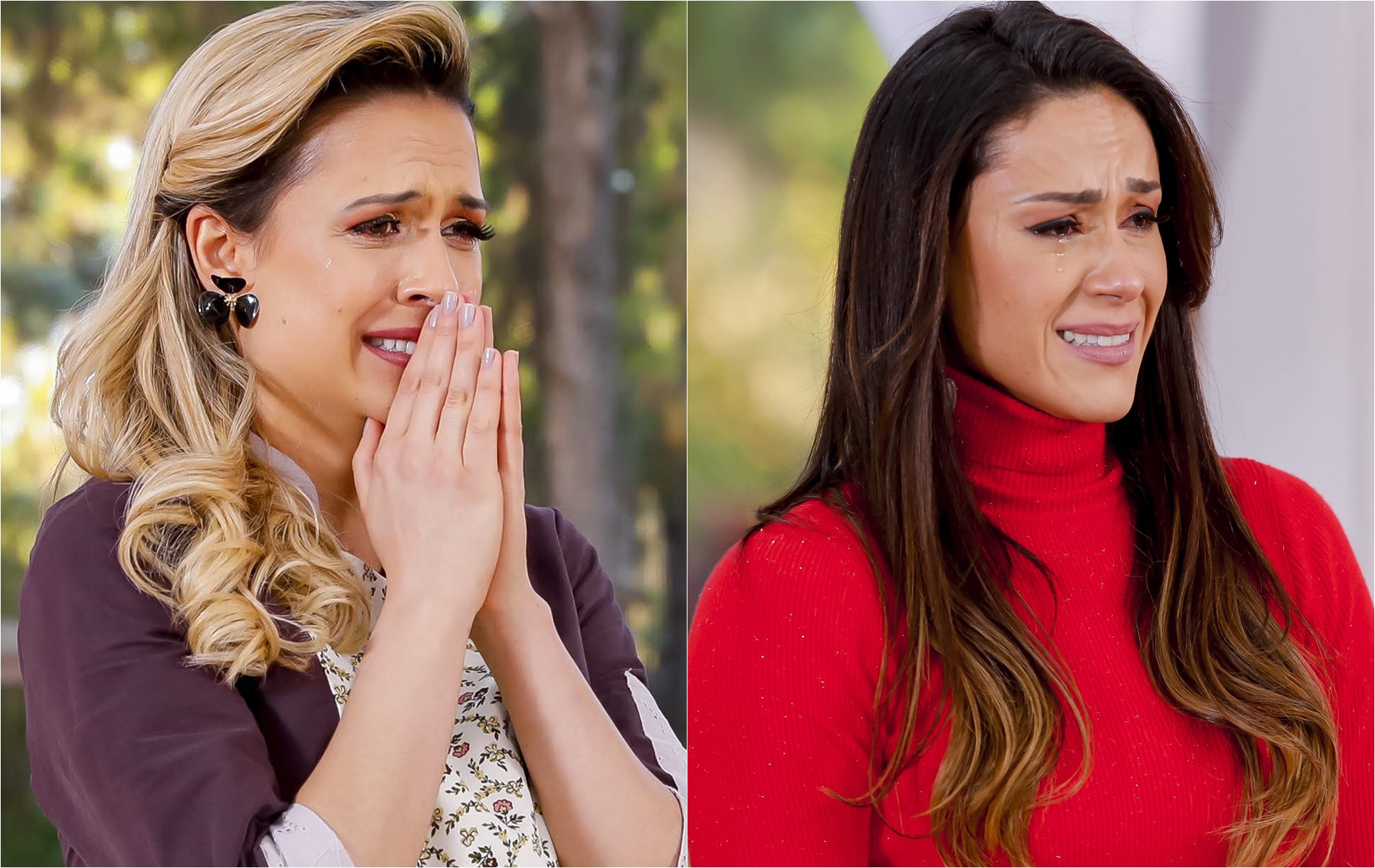 Nadja e Beca se emocionam com surpresa de familiares (Crédito: Gabriel Cardoso/SBT)