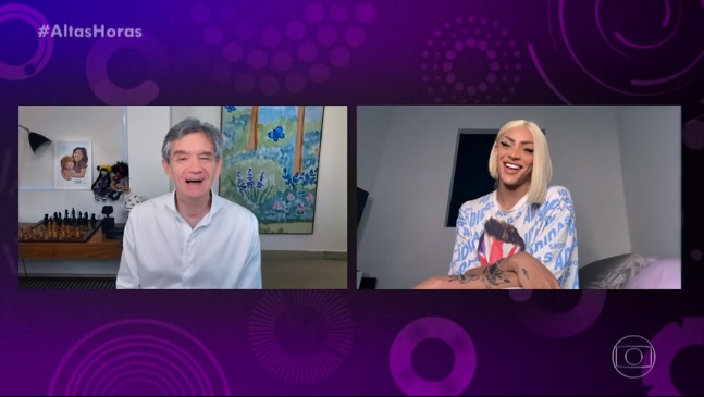 Serginho Groismann e Pabllo Vittar, no Altas Horas