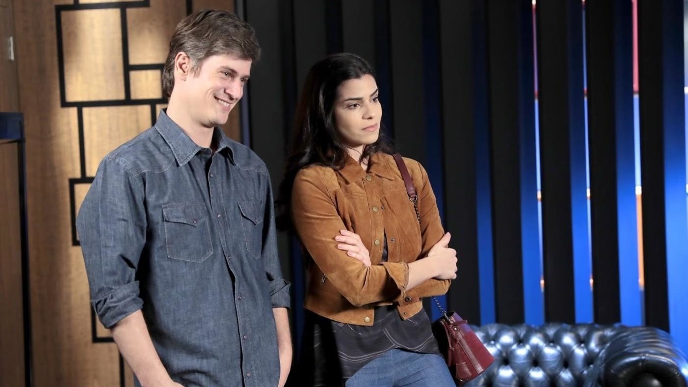 Pedro Lemos e Gabriela Saadi como Waldisney e Violeta em As Aventuras de Poliana (Reprodução / SBT)