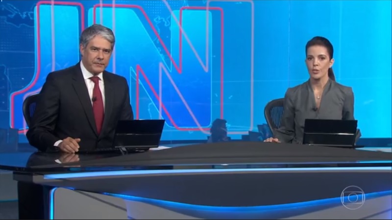 William Bonner e Mariana Gross, no Jornal Nacional