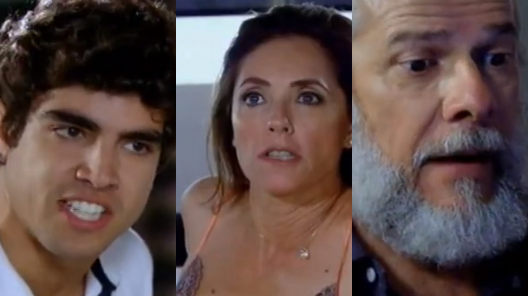 Antenor (Caio Castro), Tereza Cristina (Christiane Torloni) e Pereirinha (José Mayer) de Fina Estampa