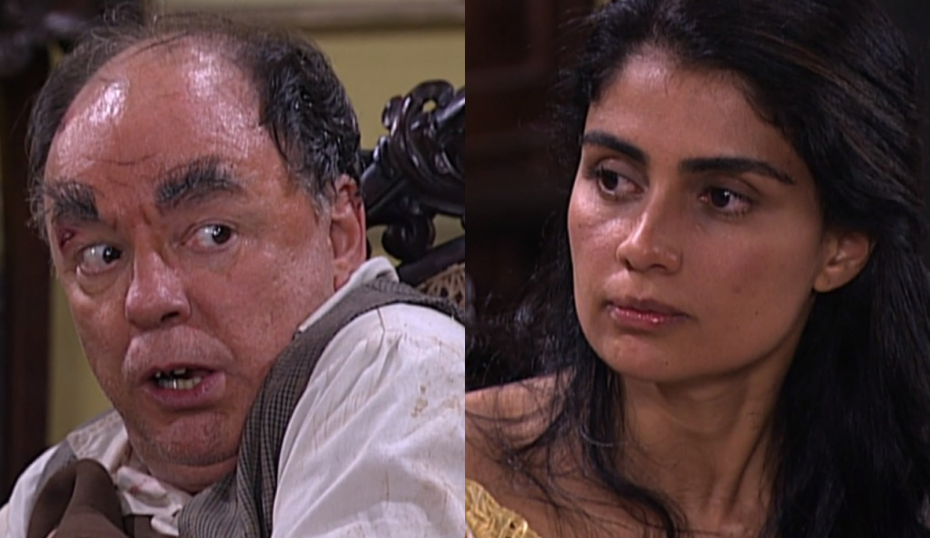 Belchior (Ewerton de Castro) e Rosa (Patricia França) de A Escrava Isaura