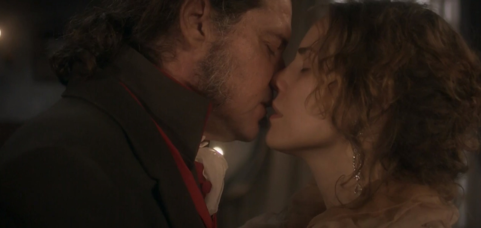 Bonifácio (Felipe Camargo) e Leopoldina (Letícia Colin) de Novo Mundo