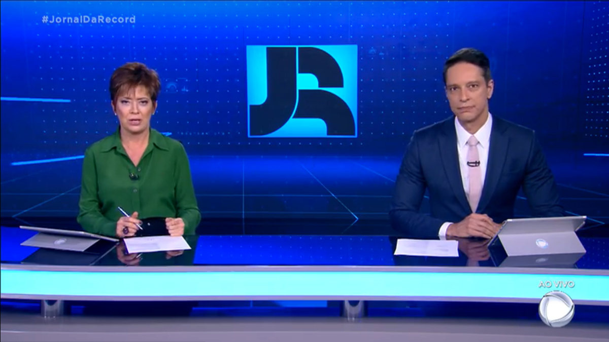 Christina Lemos e Sergio Aguiar no Jornal da Record
