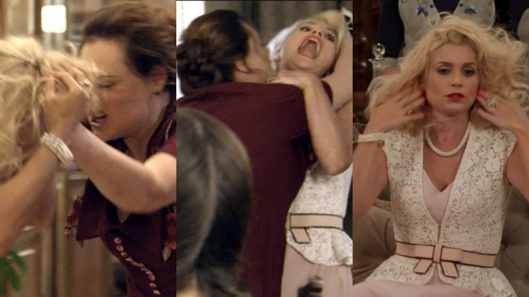Cunegundes (Elizabeth Savala) e Sandra (Flávia Alessandra) de Êta Mundo Bom!