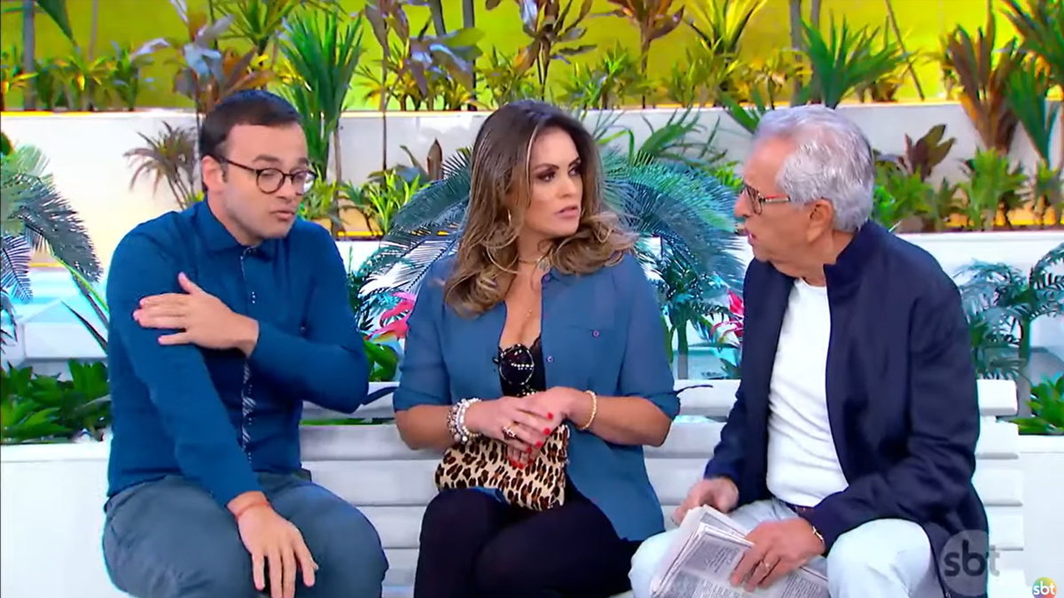 Davi Novaes, Renata Bras e Carlos Alberto de Nóbrega em A Praça é Nossa