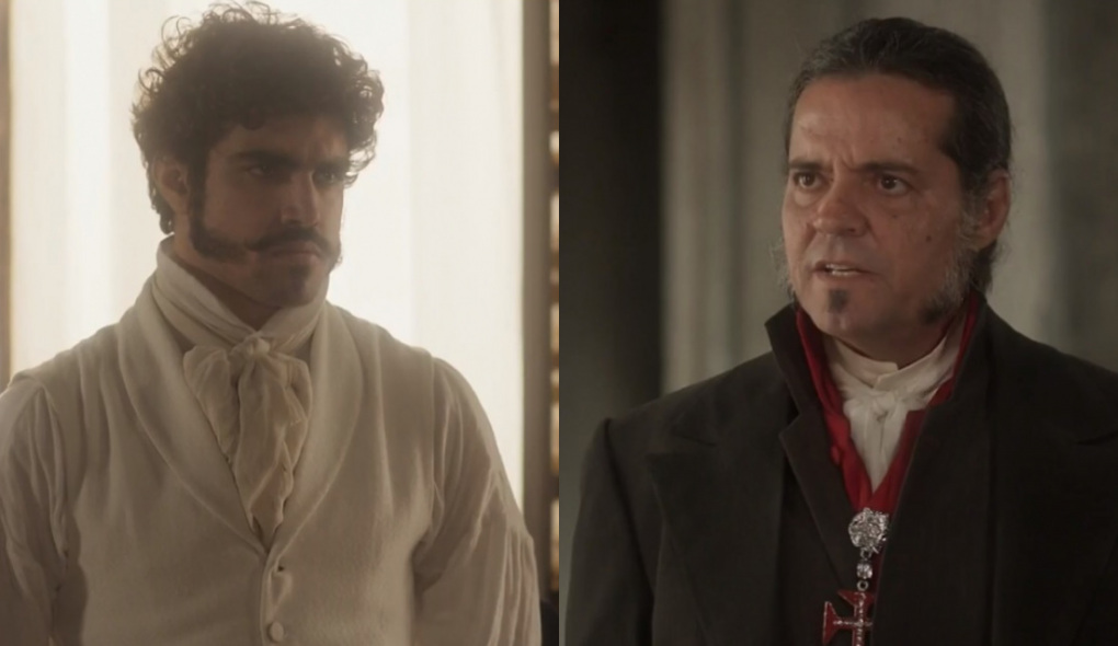 Dom Pedro (Caio Castro) e Bonifácio (Felipe Camargo) de Novo Mundo