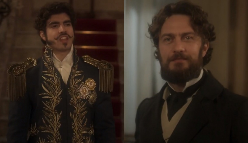 Dom Pedro (Caio Castro) e Thomas (Gabriel Braga Nunes) de Novo Mundo