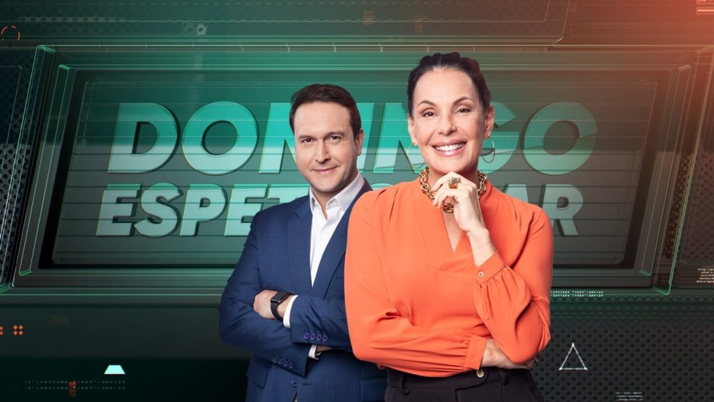 Carolina Ferraz e Eduardo Ribeiro apresentam o Domingo Espetacular (Divulgação: Record TV)