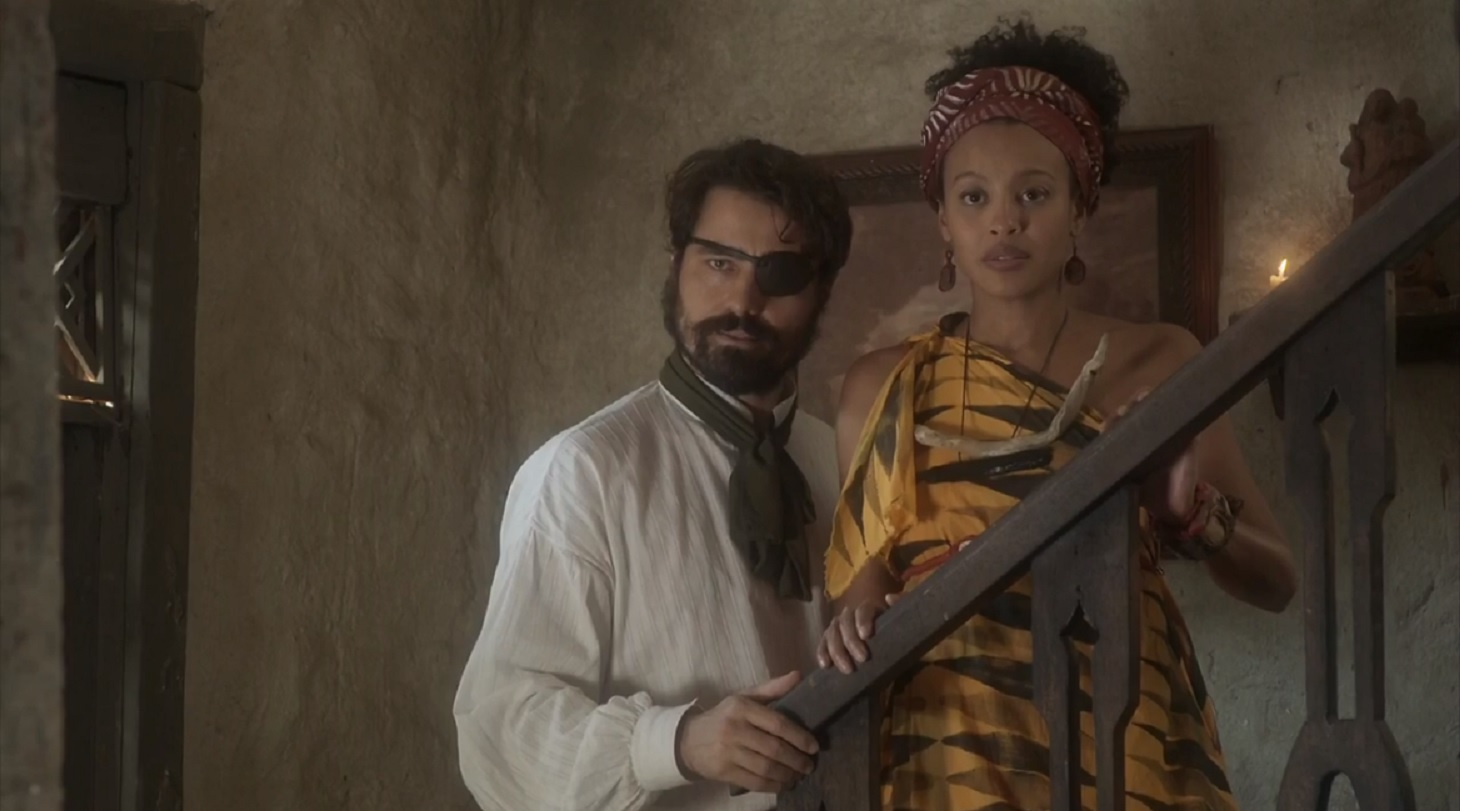 Ferdinando (Ricardo Pereira) e Diara (Sheron Menezzes) em Novo Mundo