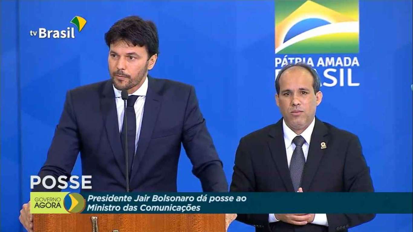 Fábio Faria durante a posse