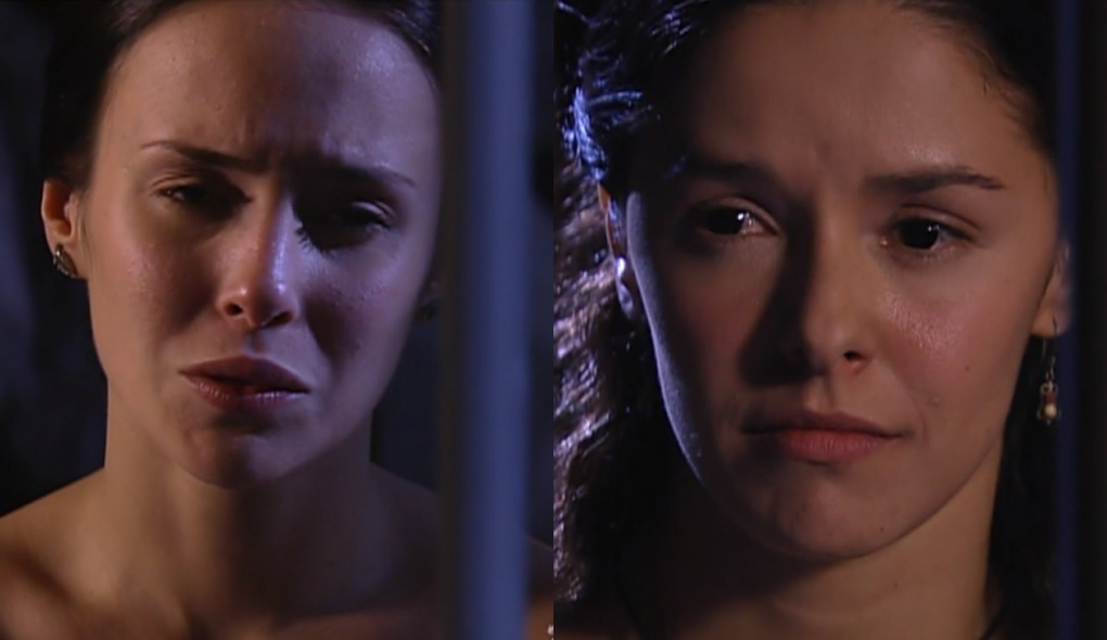 Helena (Fernanda Nobre) e Isaura (Bianca Rinaldi) de A Escrava Isaura