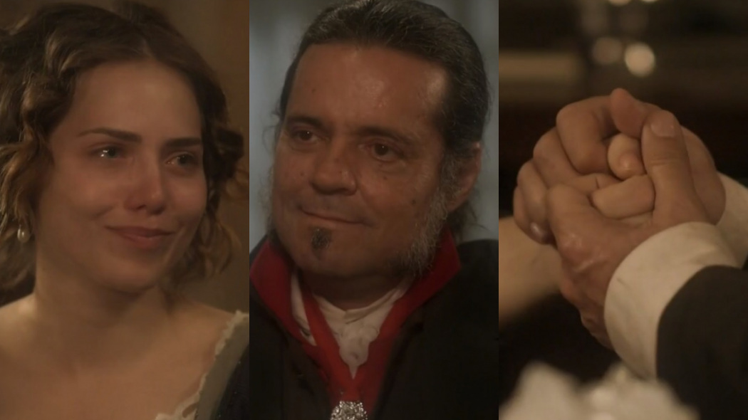 Leopoldina (Letícia Colin) e Bonifácio (Felipe Camargo) de Novo Mundo
