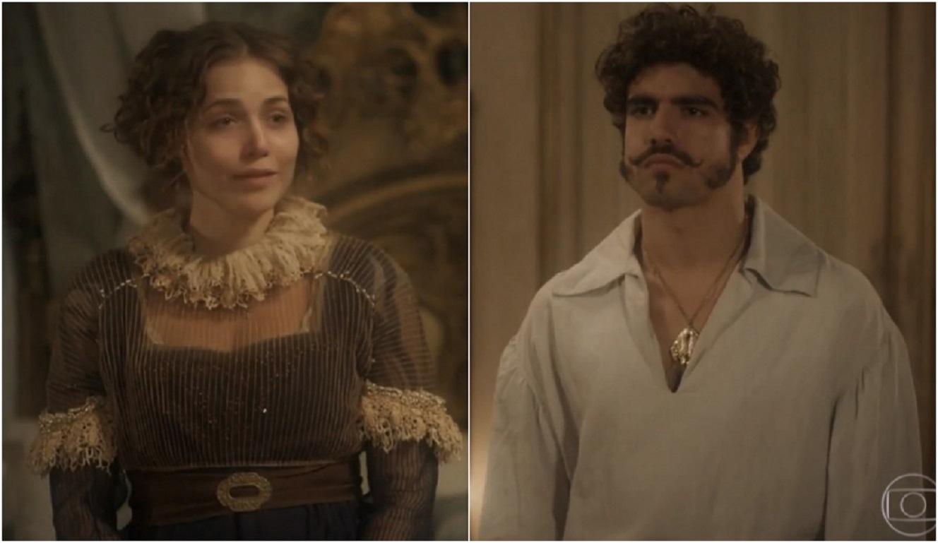 Leopoldina (Letícia Colin) e Dom Pedro (Caio Castro) em Novo Mundo