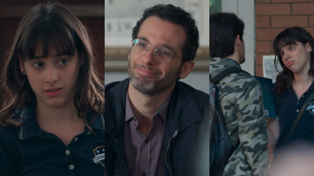 Lica (Manoela Aliperti), Bóris (Mouhamed Harfouch) e Felipe (Gabriel Calamari) de Malhação - Viva a Diferença