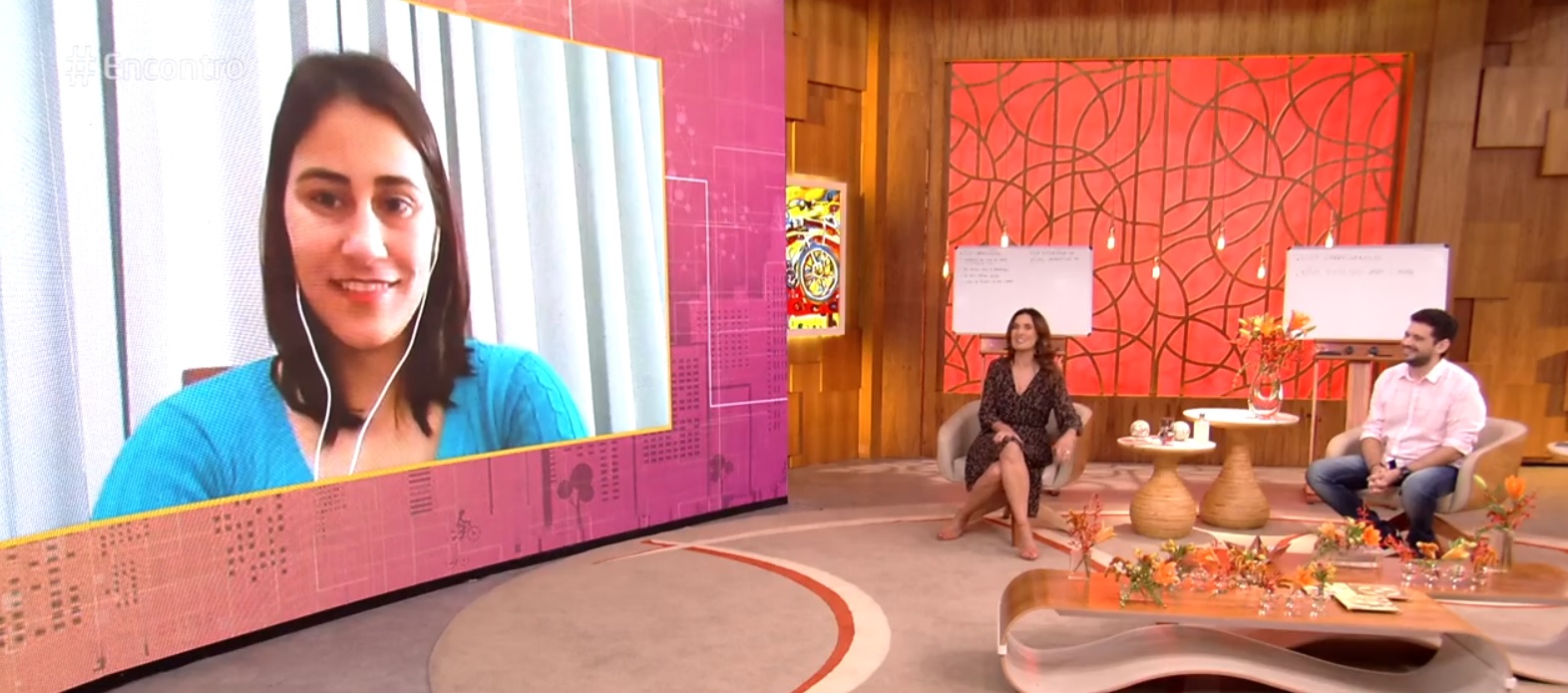 Liliane foi entrevistada por Fátima Bernardes e André Curvello no Encontro