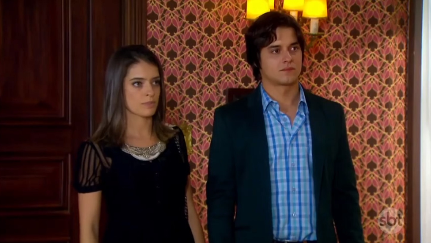 Maria Cecília (Lisandra Cortez) e Júnior (Guilherme Boury) em Chiquititas